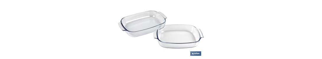 Set de 2 fuentes ovaladas Modelo Baritina | Fabricadas en vidrio borosilicato I Capacidad 2700 ml - 3800 ml