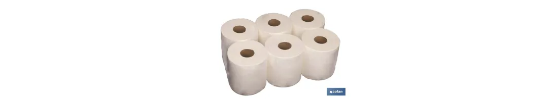 Papel secamanos reciclado | Pack de 6 Rollos | Color a elegir: azul o blanco