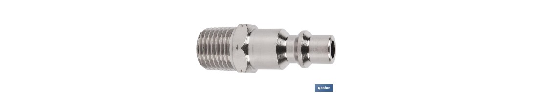 Conector de aire rosca macho 1/2 | Acoplador rosca macho BSP 1/2” para instalaciones neumáticas