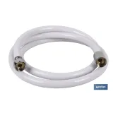 Flexo de Ducha | Fabricado en PVC | Color Blanco | Racores de Latón | Longitud 1,5  | Rosca 1/2 Universal