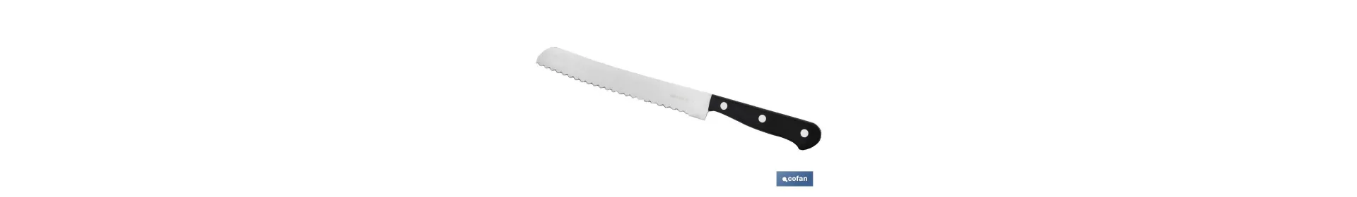 Cuchillo Panero | Modelo Saffron | Medida de 20 cm | Hoja de Acero Inox | Mango de Polioximetileno | Color Negro