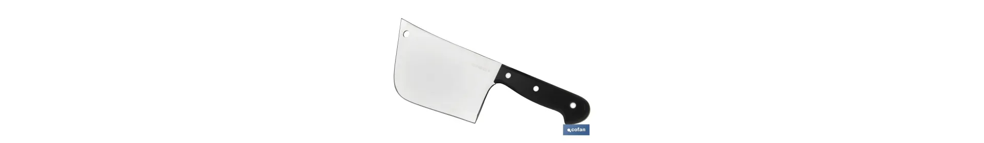 Macheta cocinero | Modelo Saffron | Medida de 20 cm | Hoja de Acero Inox | Mango de Polioximetileno | Color Negro