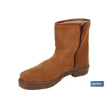 Bota de Serraje | Con Cremallera | Modelo Carona | Color Marrón | Suela de Caucho