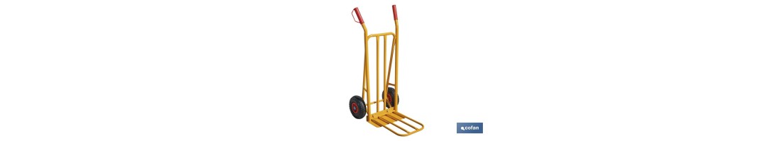 Carretilla de almacén plegable con pala ancha | Capacidad de carga: 300 kg | Peso: 12 kg | Medidas: 1160 x 510 x 780 mm