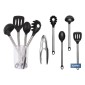 Set de 6 utensilios negros para cocina de la gama Neige