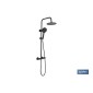 Columna de Ducha Extensible con Grifo Termostático | Grifería con acabado Negro Mate