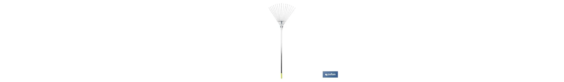 Escoba plegable de metal | Con 15 púas | Metálica | Recoge hojas | Ideal para jardín y agricultura