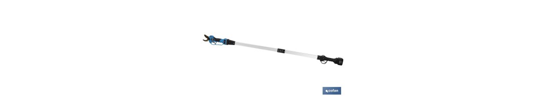 Kit de Tijeras de Poda Eléctricas con Pértiga Extensible | Dos medidas diferentes de pértiga: 130 cm o 190 cm