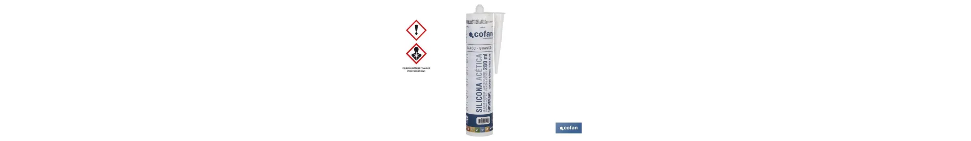 Silicona Acética Universal | Color: Transparente, Blanco, Gris y/o Negro | Envase de 280 ml