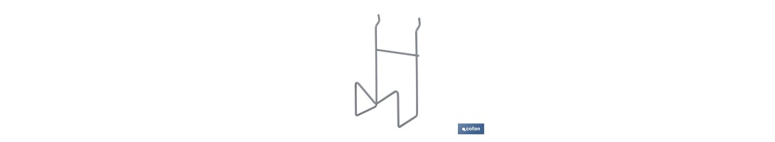 Soporte para amoladoras | Diseño ligero y adaptable | Color: gris claro | Adecuado para expositores Cofan | Medidas: 110 x 80 x