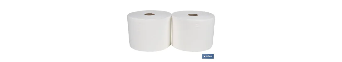 Bobinas industriales de papel secamanos | Papel extralaminado de doble capa | Pack de 2 o 6 unidades