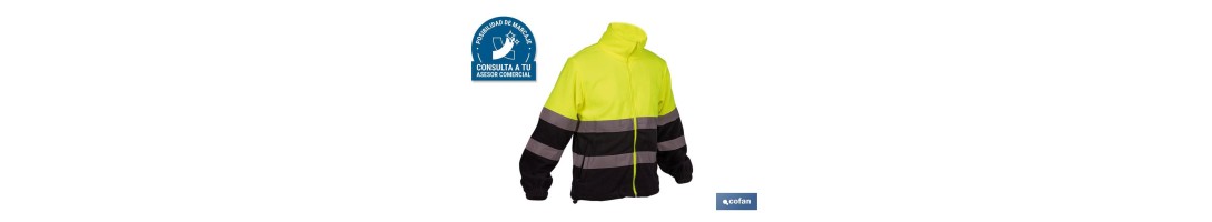 Forro polar de alta visibilidad con cierre de cremallera | Color: amarillo y azul | Disponible desde la talla S hasta la XXXL
