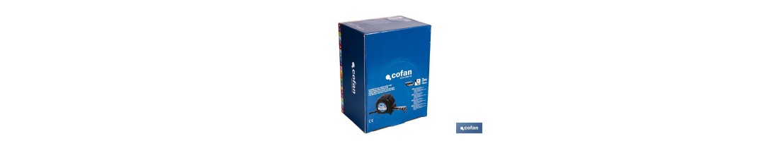 Expositor para flexómetros con hoja de nylon negra y doble cara de Cofan | Incluyen los flexómetros | Varias medidas y capacida