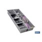 Organizador de cubiertos con separadores para cajón | Cubertero con 7 compartimentos y separadores modulares | Color: gris | Ma