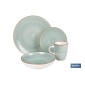 Vajilla de cerámica verde agua pintada a mano | Set de 16 piezas | Apta para lavavajillas, microondas y horno