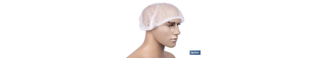 Gorro desechable | Color: blanco | Material: polipropileno | Plegado en acordeón | Disponible en packs de 100 unidades | Protec