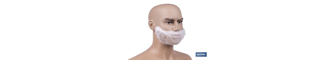 Cubrebarbas desechables | Material: polipropileno | Color: blanco | Talla única | Disponibles en packs de 100 unidades