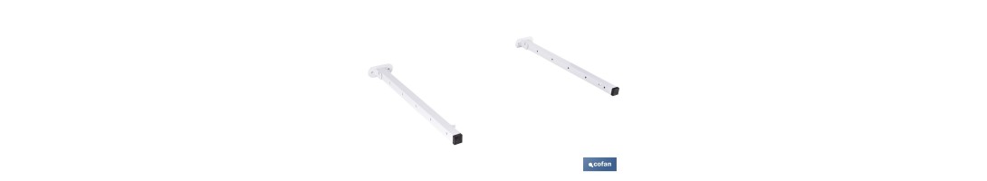 Tendedero de pared abatible | Con 2 soportes metálicos | Ancho de hasta 150 cm | Longitud: 50,5 cm | Incluye tornillos y tacos