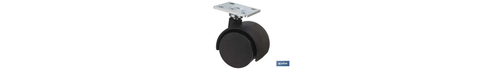 Rueda de nailon con placa de 42 mm | Con diámetros desde 30 mm hasta 50 mm | Para pesos desde 15 kg hasta 25 kg