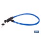 Candado antirrobo para bicicletas | Cable de acero de Ø5 mm | Longitud: 50 cm | Incluye 2 llaves | Revestimiento de PVC azul