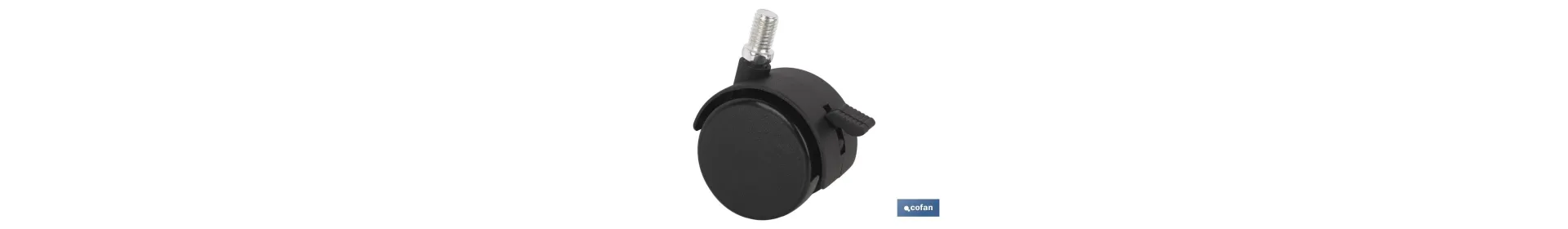 Rueda de nailon con tornillo y freno | Diámetros desde 30 mm hasta 50 mm | Para pesos desde 15 kg hasta 25 kg