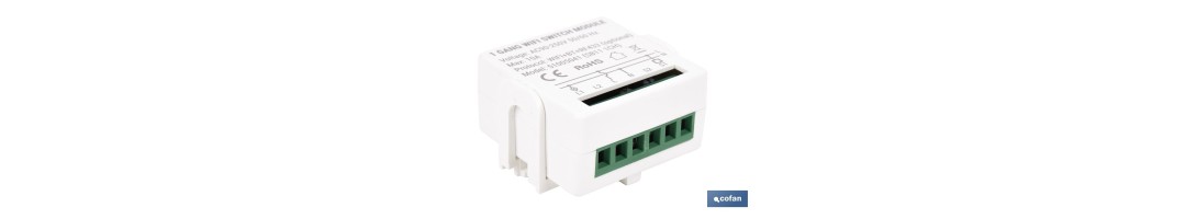 Relé inteligente de 1 interruptor WiFi | Aplicación: Smart Life o Tuya | Conectividad WiFi + Bluetooth | Para luces de hasta 10