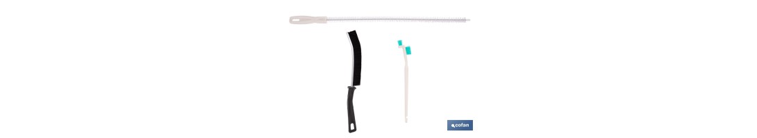 Set de 3 cepillos de limpieza multifunción para baños, cocinas y ventanas | Limpia ranuras, raíles, tuberías y mucho más