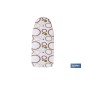 Funda para tabla de planchar acolchada | Material: algodón y muletón | Medidas 140 x 60 cm | Estampado de círculos de colores