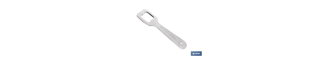 Abridor de botellas profesional | Material: acero cincado | Ideal para hostelería y uso doméstico | Medidas: 10,5 x 4 cm