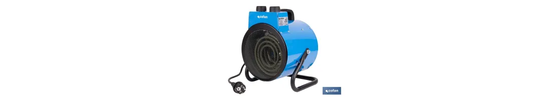 Calefactor industrial | Potencia: 3000 W | Función ventilador | Termostato ajustable | Protección IP24