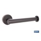 Portarrollos negro mate | Material: acero inoxidable | Diseño redondo | Kit de fijación incluido | Medidas: 16,5 x 8 x 5 cm