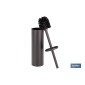 Escobillero de baño negro mate | Material: acero inoxidable | Diseño redondo | Medidas: 9,1 x 9,1 x 39 cm