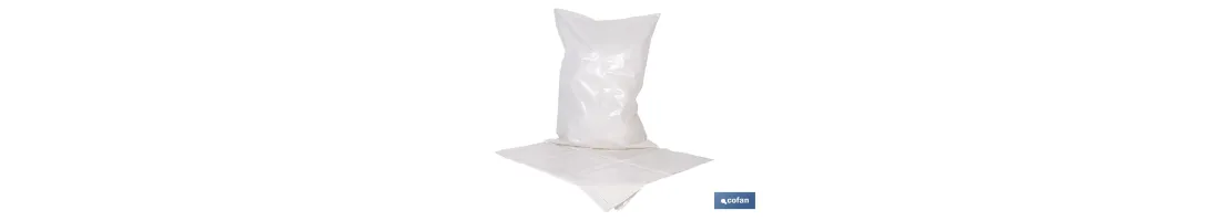 Pack de 10 sacos de polietileno blanco impermeable | Galga 300 | Grosor: 75 micras | Medidas: 55 x 75 cm
