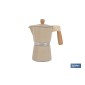 Cafetera italiana inducción | Capacidad: 6 tazas | Cuerpo de aluminio | Mangos de madera | Apta para todo tipo de fuegos | Disp