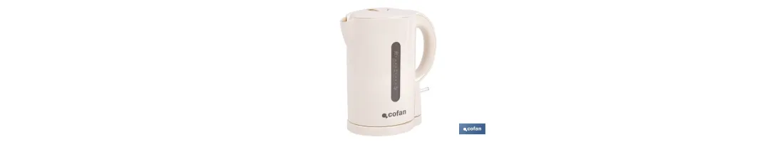 Hervidor eléctrico de agua beige | Capacidad: 1 Litro | Potencia: 1080 W | Hervidor compacto con controlador Strix | Ideal para