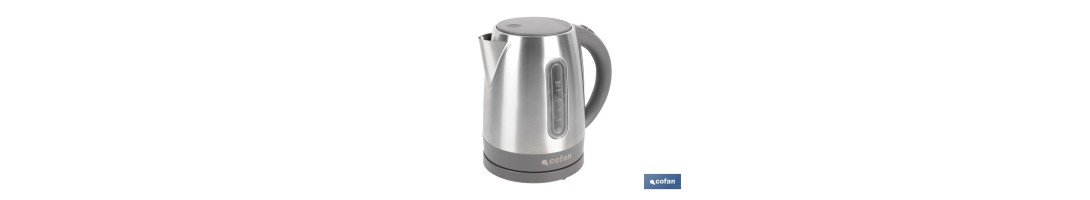 Hervidor eléctrico de agua con base inalámbrica y giratoria 360° | Capacidad de 1,7 litros | Potencia: 2200 W | Acabado en acer