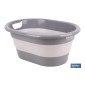 Barreño plegable con 18 litros de capacidad en color gris y blanco | Ahorro de espacio, fácil almacenamiento y transporte