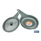 Pack de embudo y colador plegables con mango y capacidad para 0,6 litros | Color: verde | Ahorro de espacio y fácil almacenamie