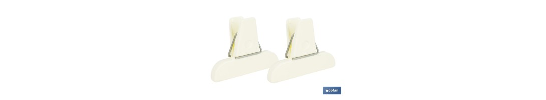 Pack de 2 pinzas para cerrar bolsas de alimentos | Color: beige