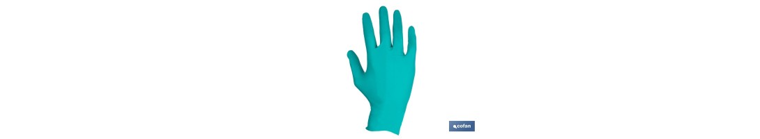 Caja de 100 guantes de nitrilo desechables de color verde, sin polvo, de alta resistencia y protección profesional | Disponible