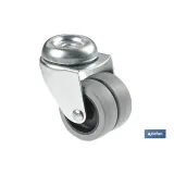 Rueda doble de polipropileno con agujero pasante de 8 mm | Diámetro de 50 mm | Para pesos de hasta 70 kg