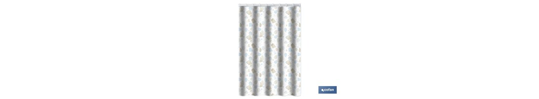 Cortina de baño impermeable con motivos marinos para ducha | Secado rápido, lavable, incluye anillas | Medidas: 220 x 200 cm