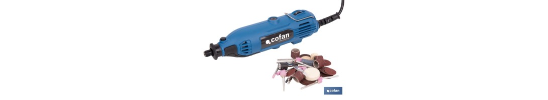Multiherramienta rotativa 135 W 8000-33000 rpm, velocidad variable | Ideal para cortar, fresar, pulir y perforar | Incluye kit 
