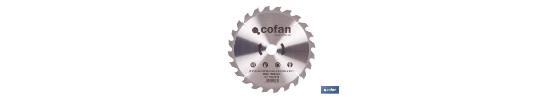 Hoja de sierra circular para madera Ø210 mm con 24 dientes | Disco de corte compatible con sierras ingletadoras | Cortes limpio