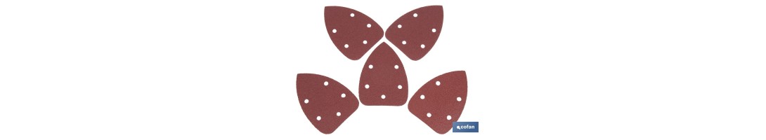 Pack de 5 hojas de lija para lijadora de detalle (Mouse) | Hojas de lija triangulares de óxido de aluminio | Disponibles en dif