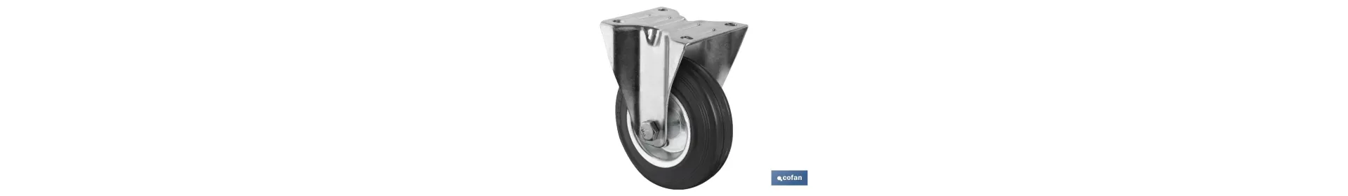 Rueda de goma y metal con soporte fijo | Con diámetros desde 80 mm hasta 125 mm | Para pesos desde 80 kg hasta 150 kg