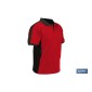 Polo de trabajo modelo Hela en rojo y negro | Cómodo y transpirable con cierre de 3 botones | Materiales: 95 % algodón y 5 % el