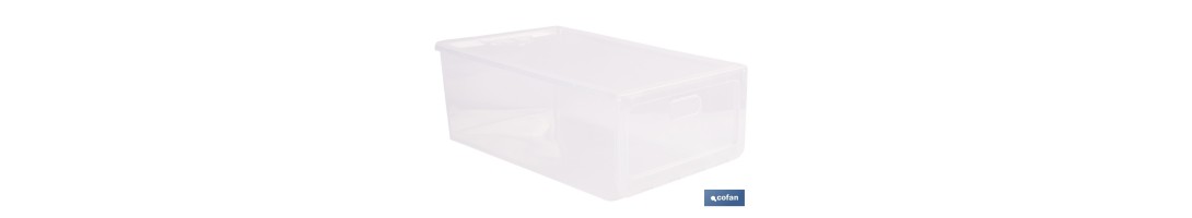 Zapatero apilable transparente | Organizador de zapatos | Medidas: 35,5 x 24,5 x 13,5 cm