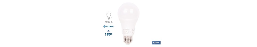 Bombilla LED Classic con sensor | Luz neutra (4000 K) con boquilla E27, 9 W y 806 lúmenes | Detector de movimiento y larga dura