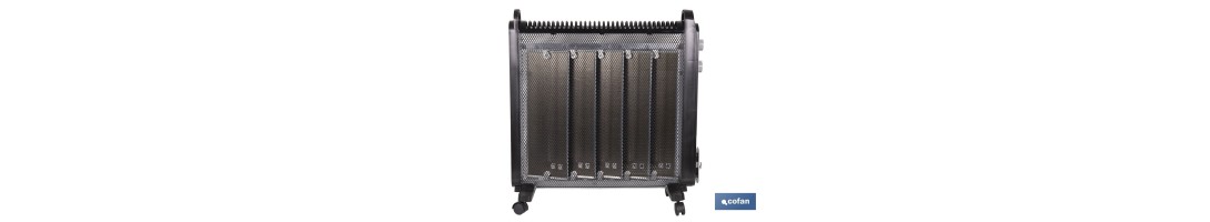 Radiador de mica 2000 W con termostato ajustable | Calefactor silencioso portátil de bajo consumo| Disponible en diferentes col
